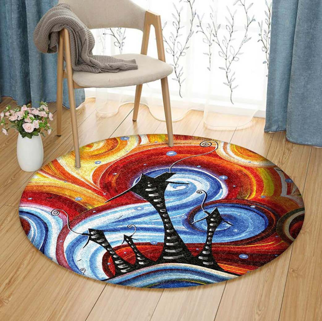 Little Village Round Rug Carpet Bedroom Livingroom Home Decor