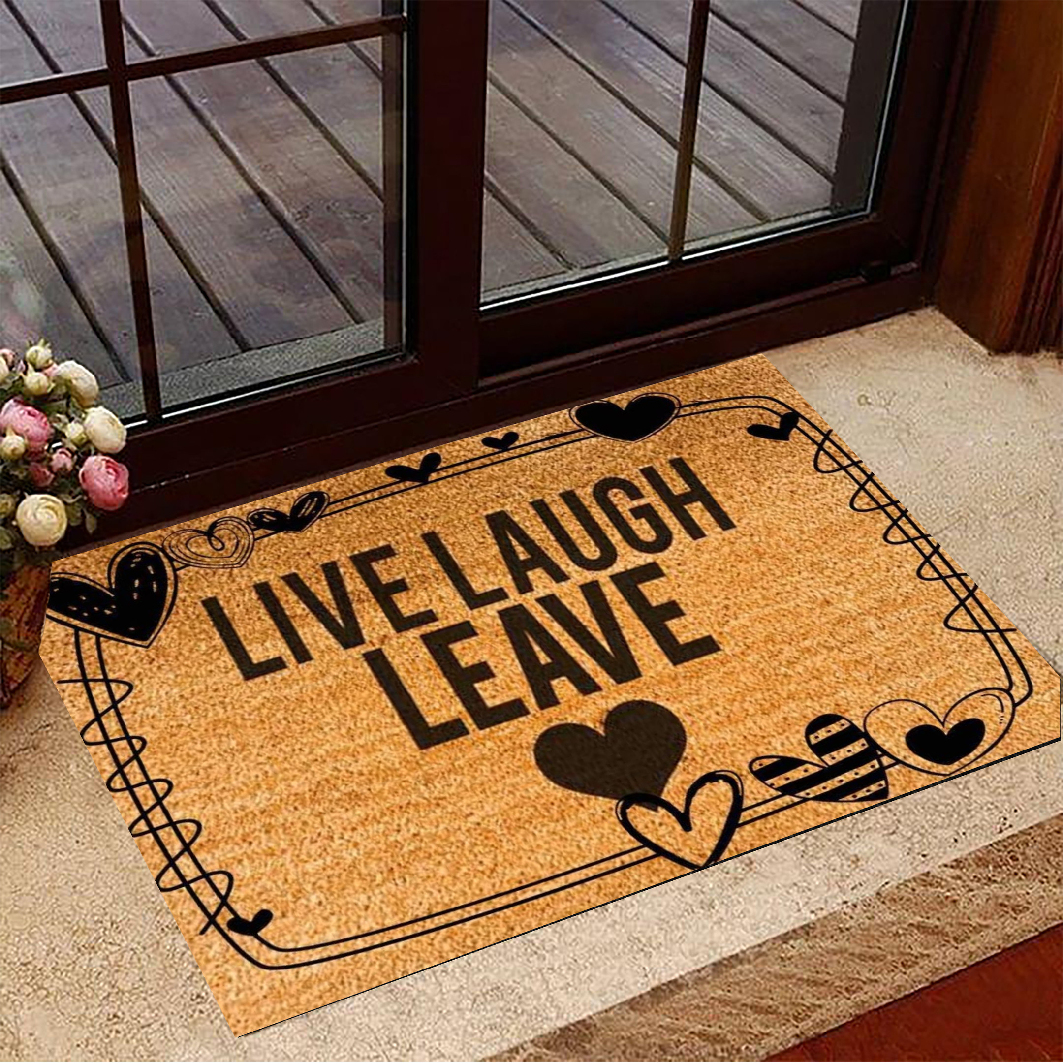 Live Laugh Leave Rubber Doormat Hilarious Funny Door Mats For Front Door Ideas
