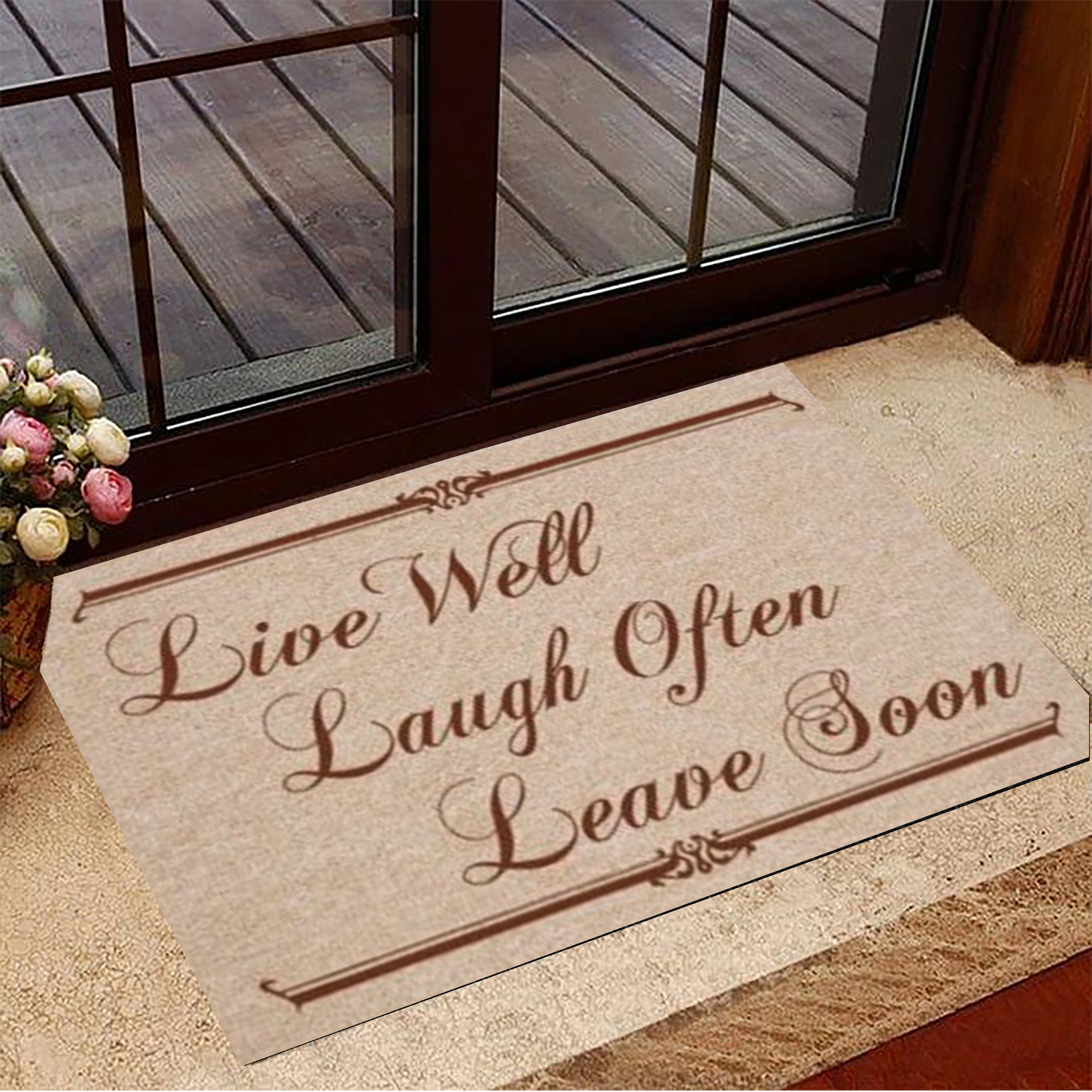 Live Laugh Leave Rubber Doormat Live Well Laugh Often Leave Soon Funny Door Mat Sayings