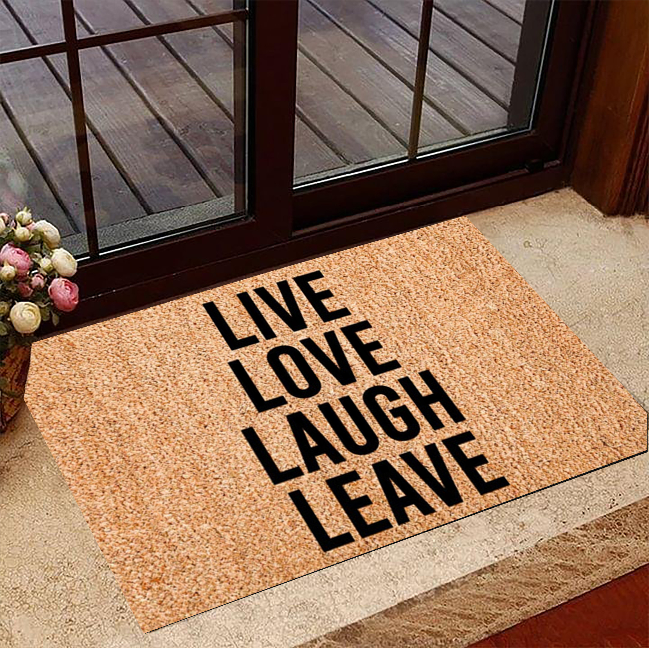 Live Love Laugh Leave Rubber Doormat Funny Sayings Welcome Mat For Home