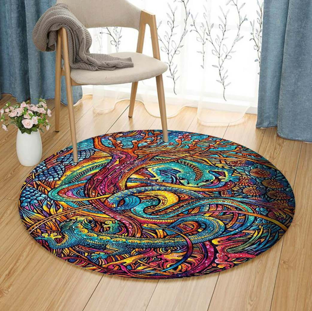 Lizard Round Rug Carpet Bedroom Livingroom Home Decor