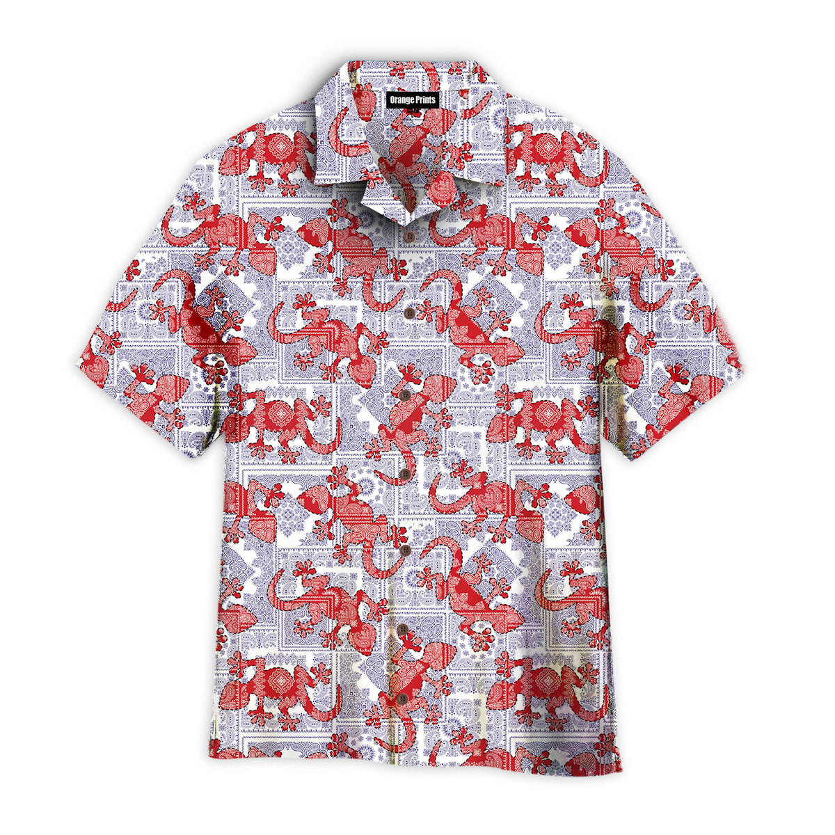 Lizard Silhouette Hawaiian Shirt