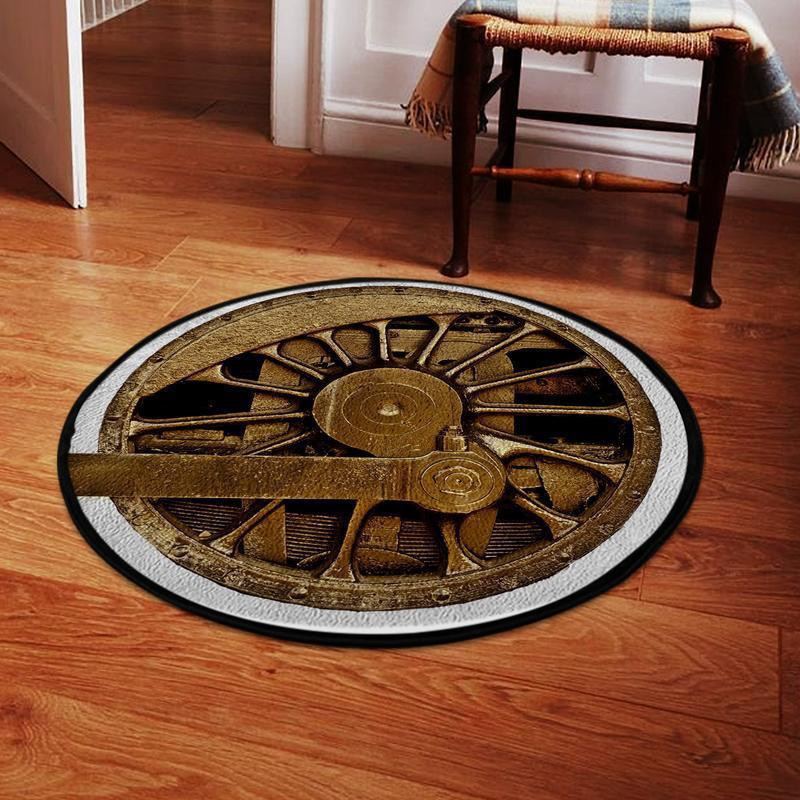 Locomotive Round Rug Carpet Bedroom Livingroom Home Decor