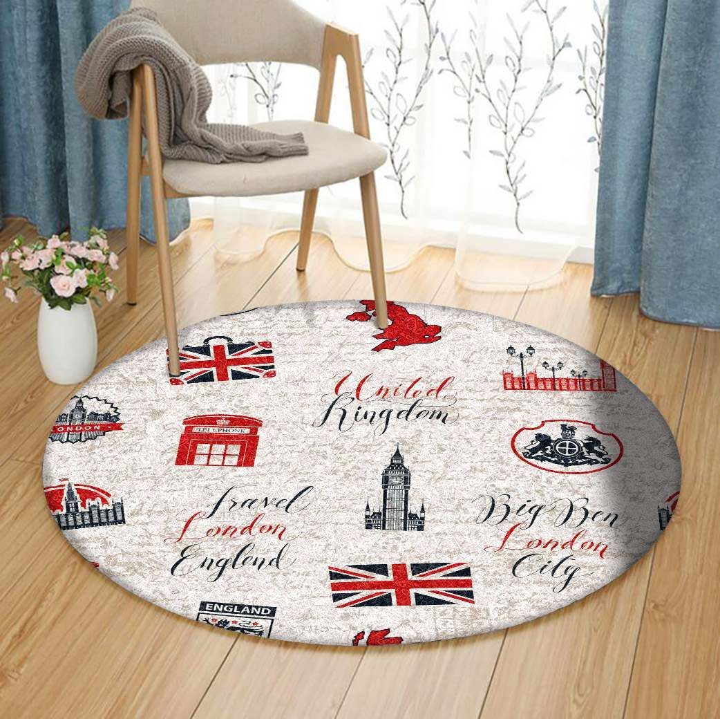 London Round Rug Carpet Bedroom Livingroom Home Decor