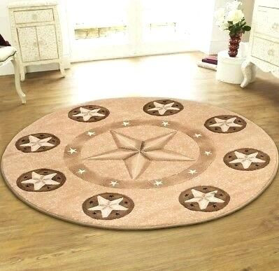 Lone Star Round Rug Carpet Bedroom Livingroom Home Decor