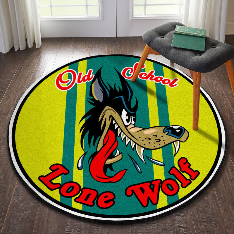Lone Wolf Hot Rod Round Rug Carpet Bedroom Livingroom Home Decor