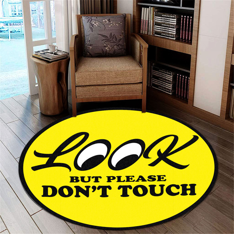Look But Please Don'T Touch Garage Decor, Home Bar Decor Hot Rod Round Rug Carpet Bedroom Livingroom Home Decor