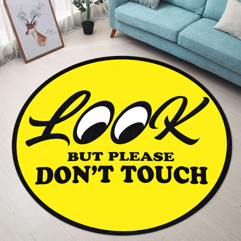 Look But Please Don'T Touch Hot Rod Round Rug Carpet Bedroom Livingroom Home Decor