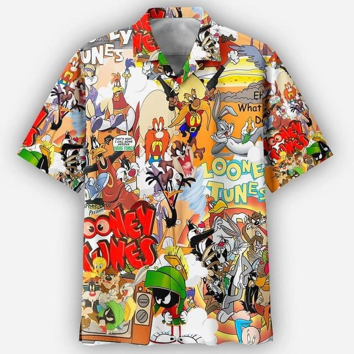 Looney Tunes Print Hawaiian Shirt