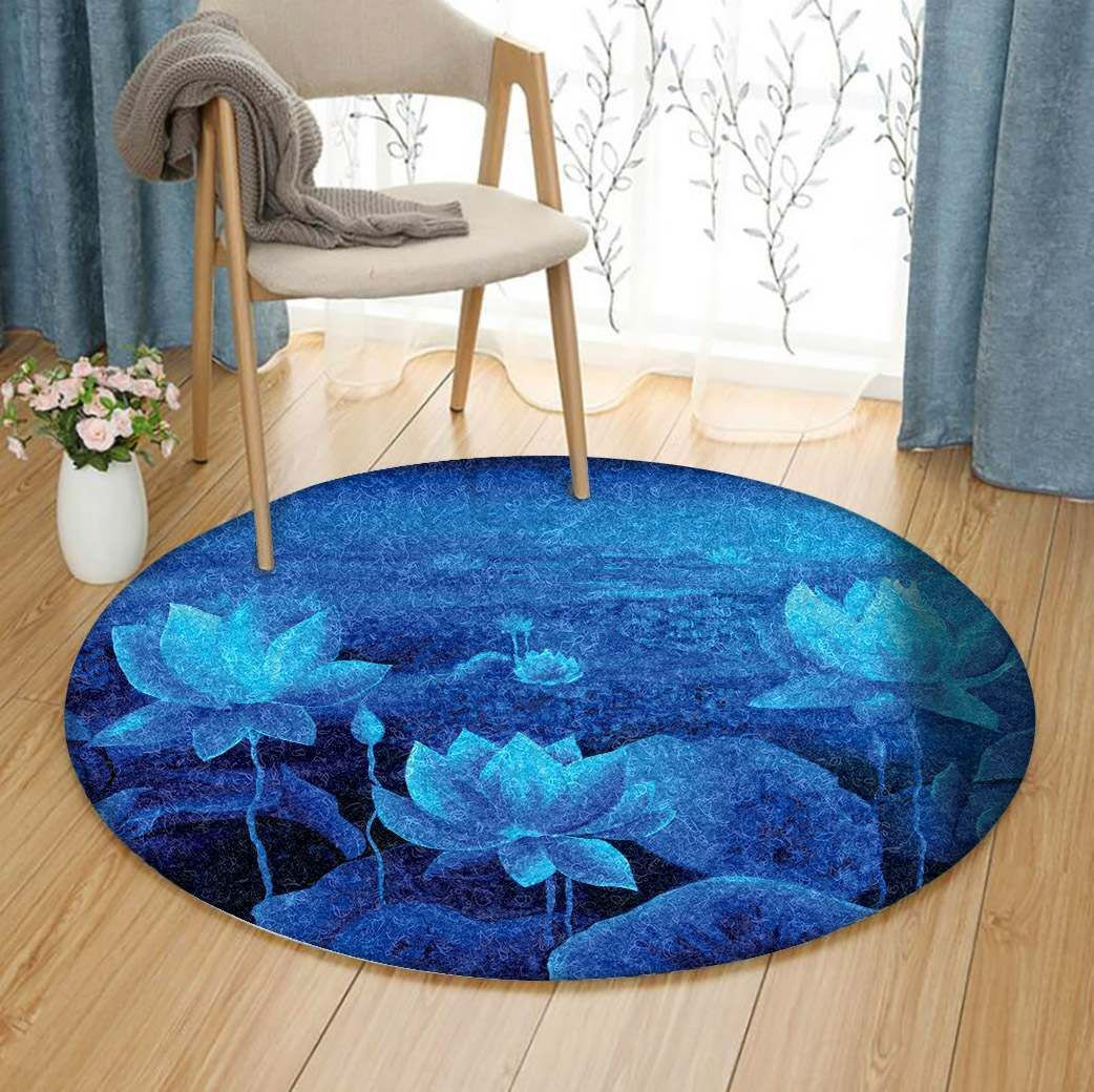 Lotus Round Rug Carpet Bedroom Livingroom Home Decor