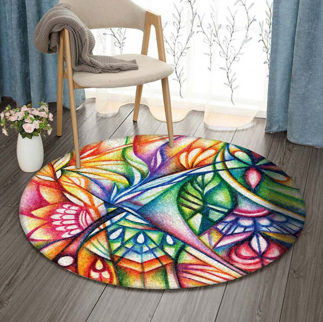 Lotus Round Rug Carpet Bedroom Livingroom Home Decor