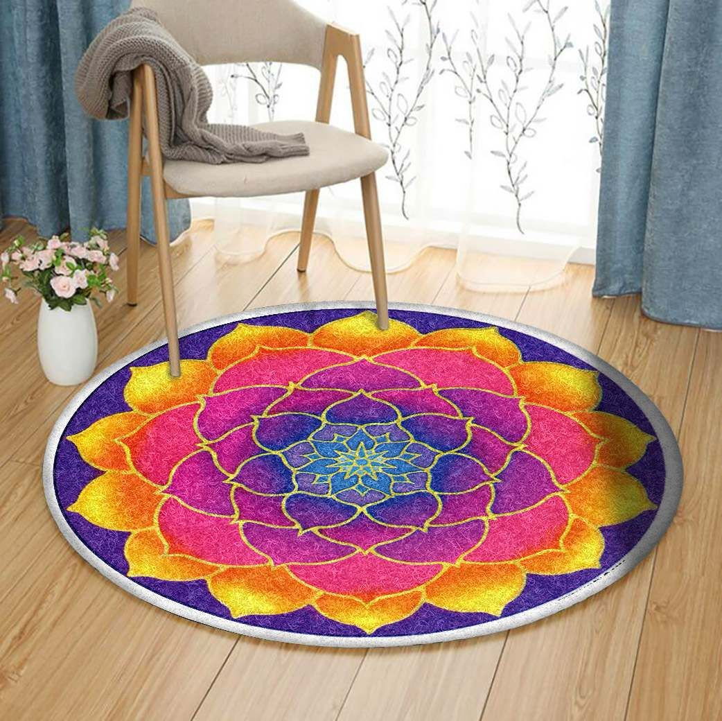 Lotus Round Rug Carpet Bedroom Livingroom Home Decor