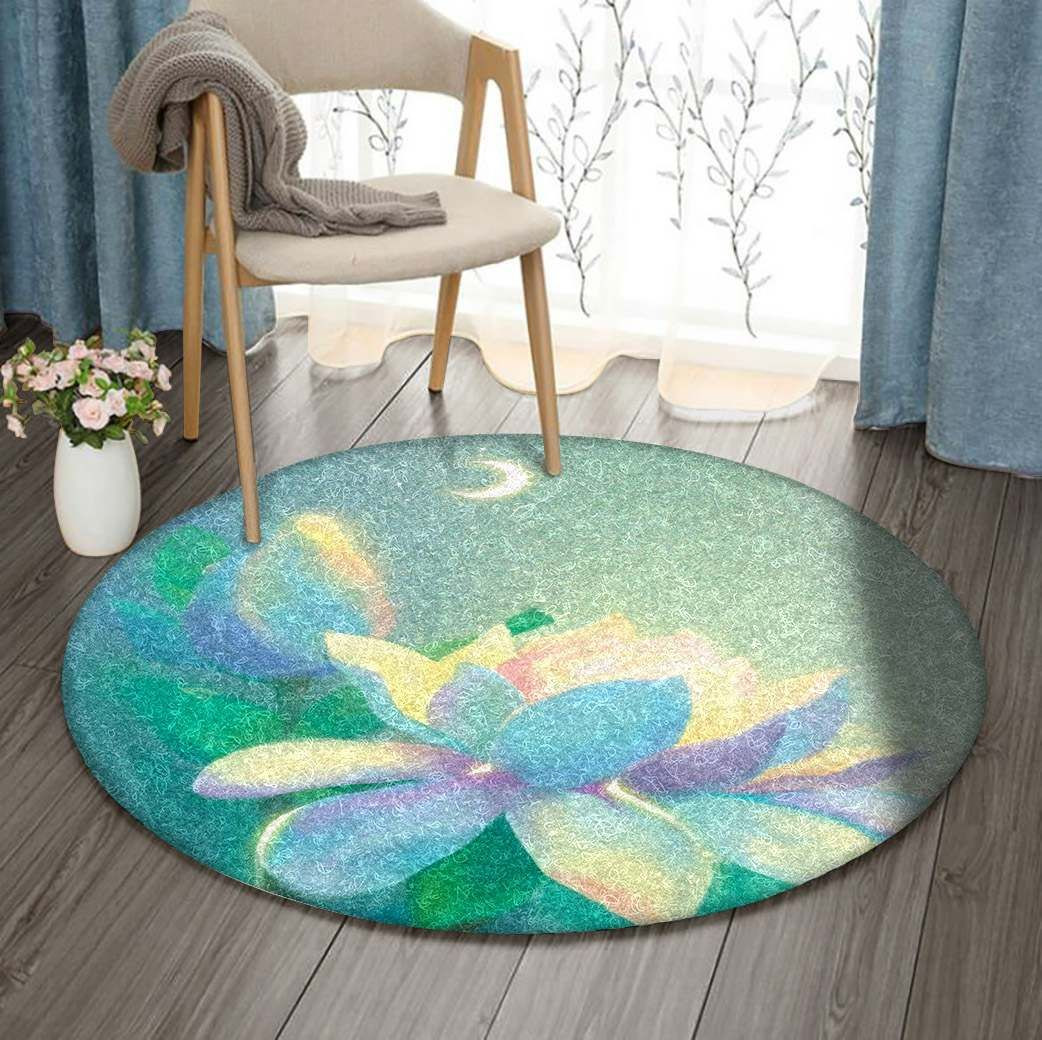 Lotus Round Rug Carpet Bedroom Livingroom Home Decor