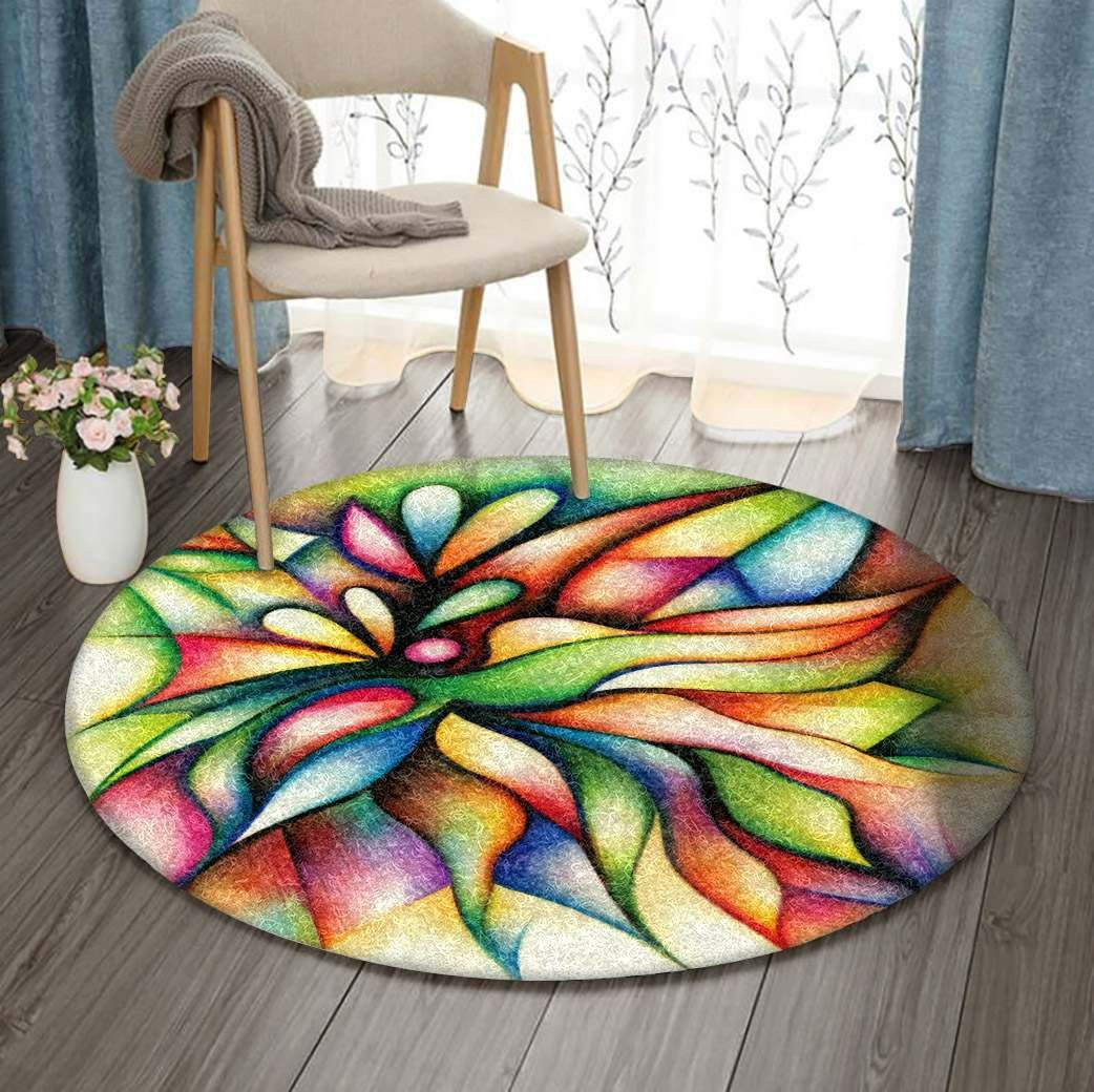 Lotus Round Rug Carpet Bedroom Livingroom Home Decor