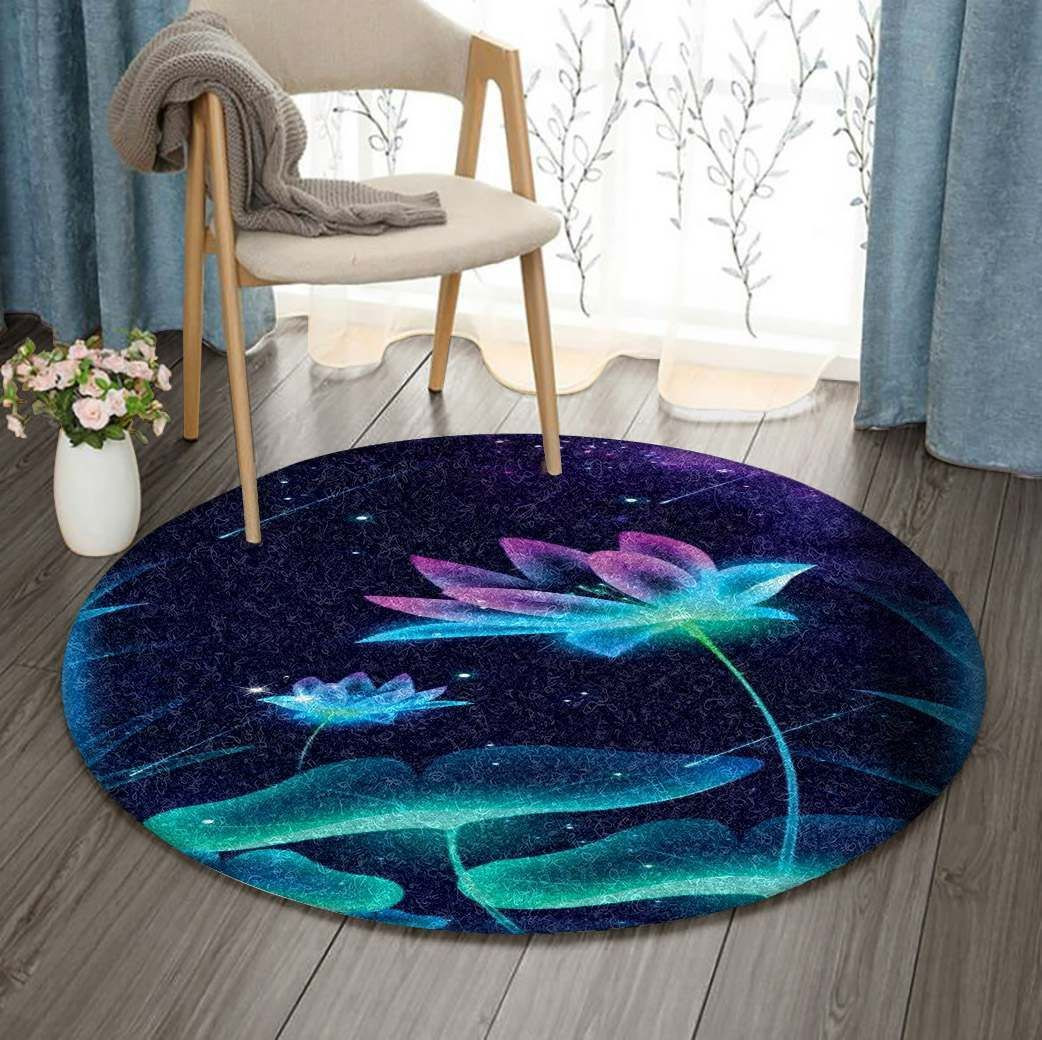 Lotus Round Rug Carpet Bedroom Livingroom Home Decor