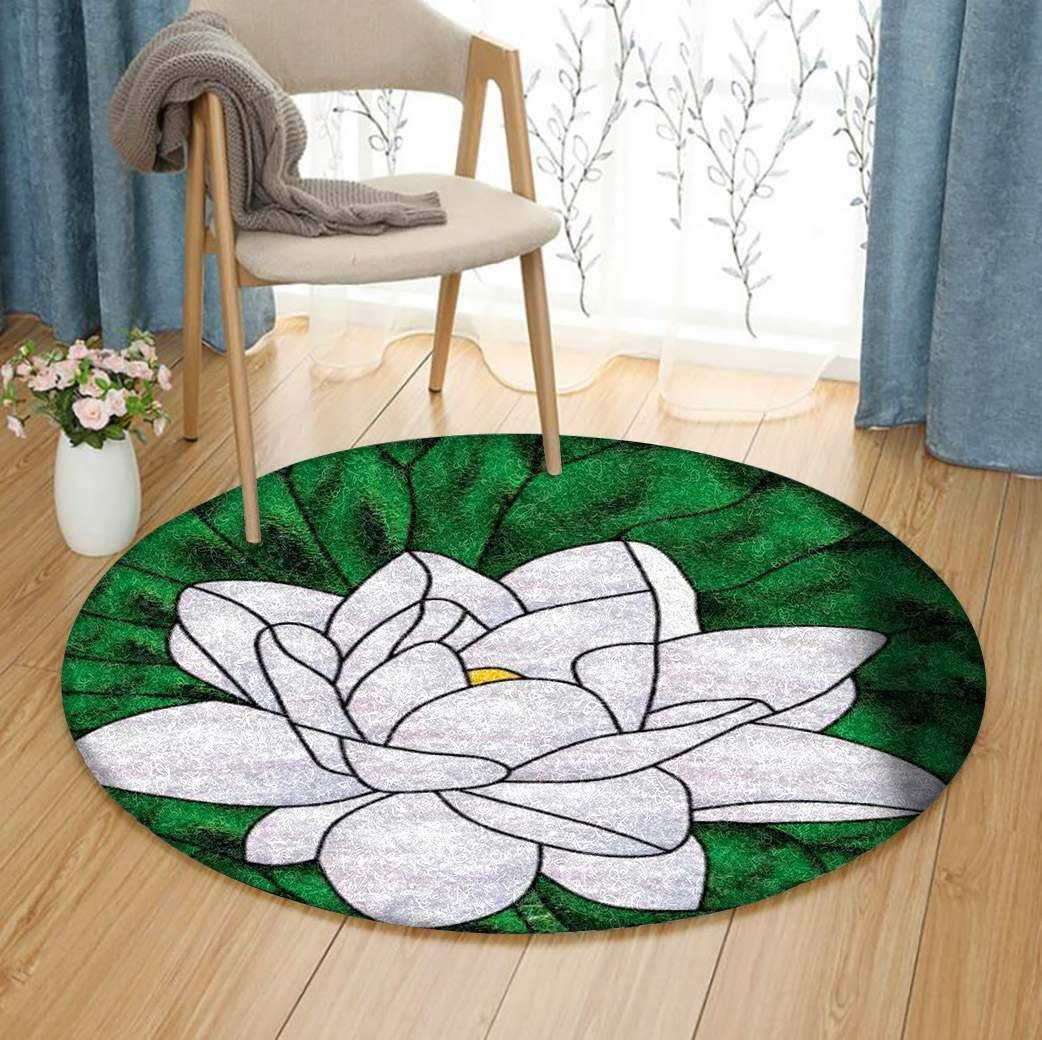 Lotus Round Rug Carpet Bedroom Livingroom Home Decor