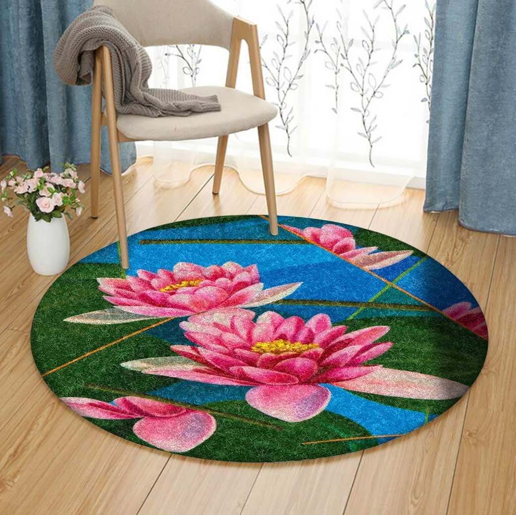Lotus Round Rug Carpet Bedroom Livingroom Home Decor