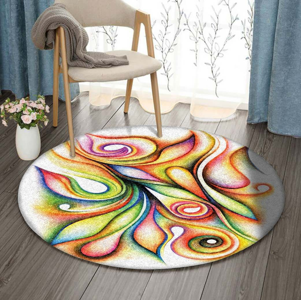 Lotus Round Rug Carpet Bedroom Livingroom Home Decor