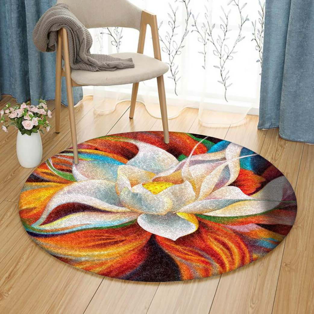 Lotus Round Rug Carpet Bedroom Livingroom Home Decor