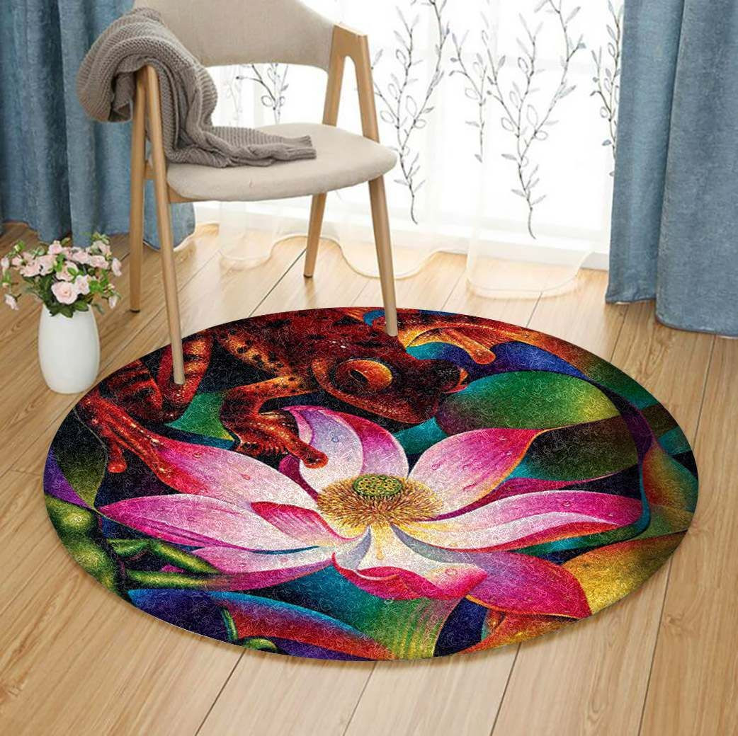 Lotus Round Rug Carpet Bedroom Livingroom Home Decor