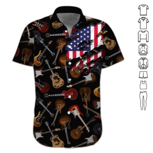 Love America Guitar Hawaiian Shirt