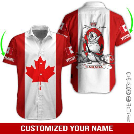Love Canada Personalized Hawaiian Shirt