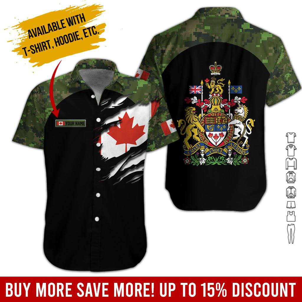 Love Canada Personalized Hawaiian Shirt