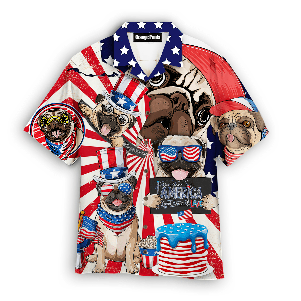 Love Corgi God Bless America Hawaiian Shirt