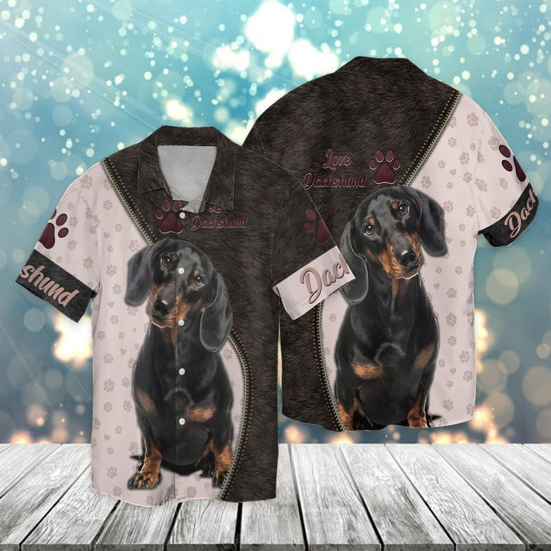 Love Dachshund Dog Hawaiian Shirt