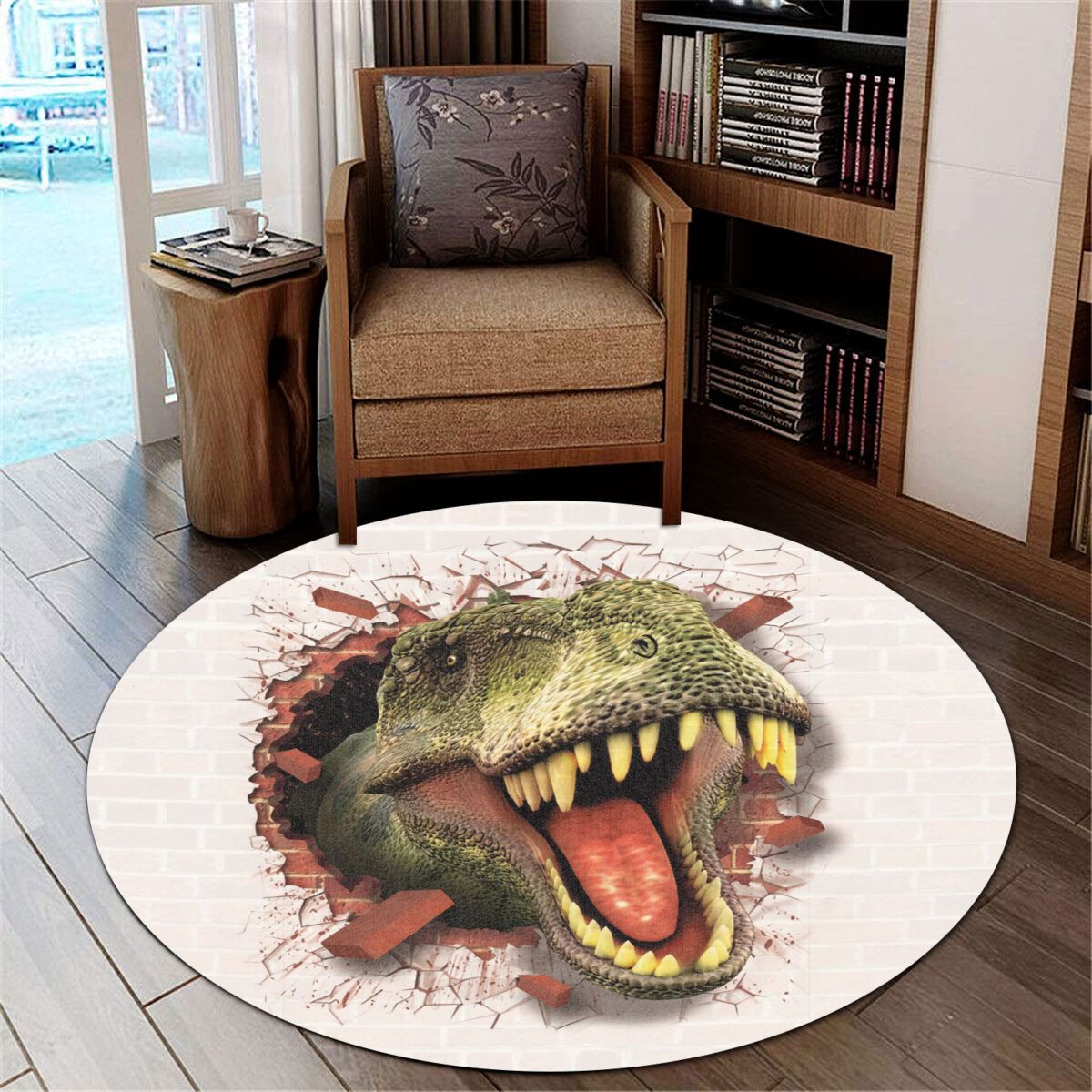 Love Dinosaur Round Rug Carpet Bedroom Livingroom Home Decor
