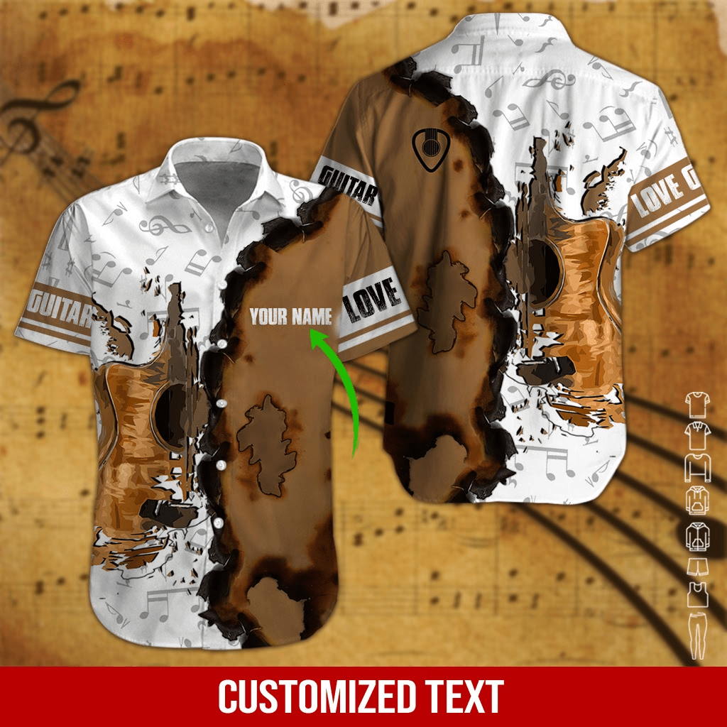 Love Guitar Personalized Hawaiian Shirt