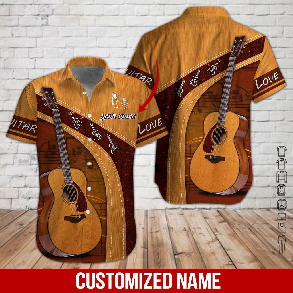 Love Guitar Personalized Hawaiian Shirt