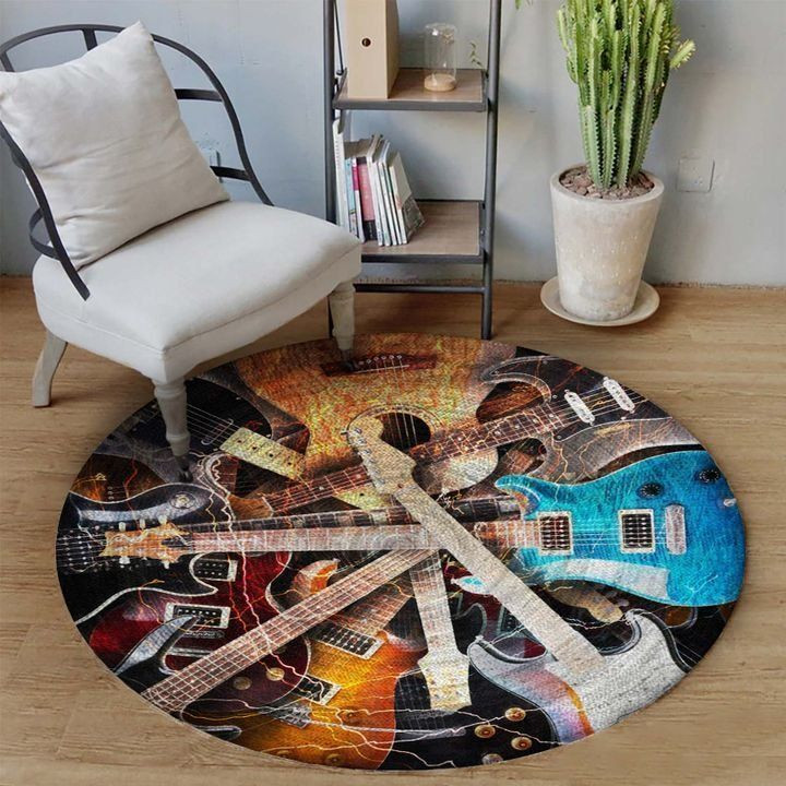 Love Guitar Round Rug Carpet Bedroom Livingroom Home Decor
