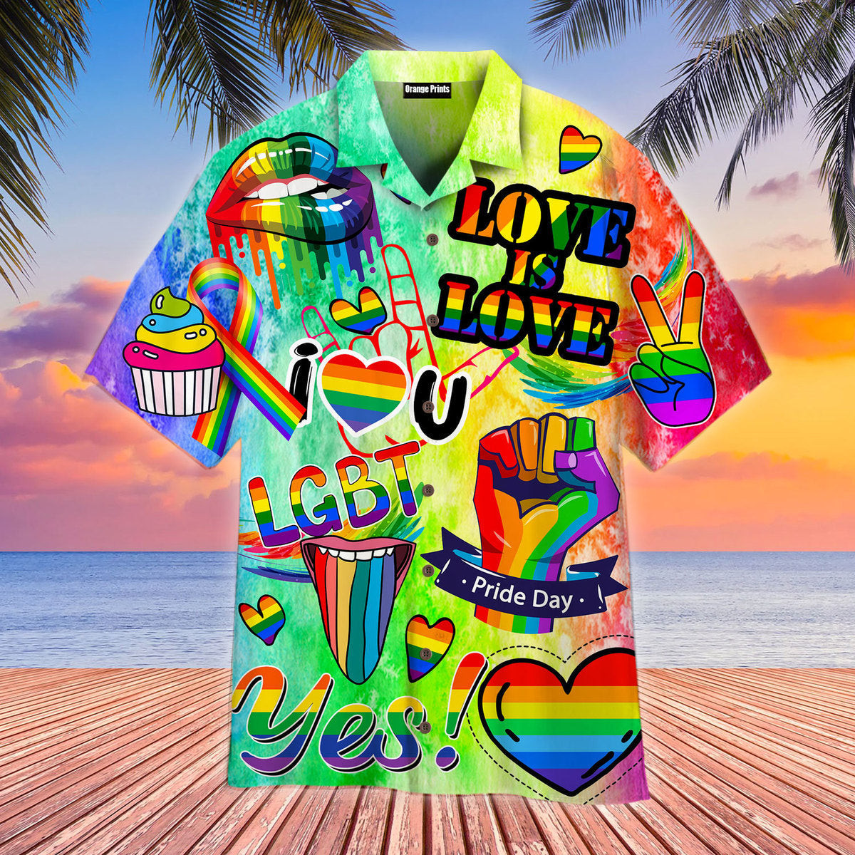 Love Is Love LGBT Month Hawaiian Shirt