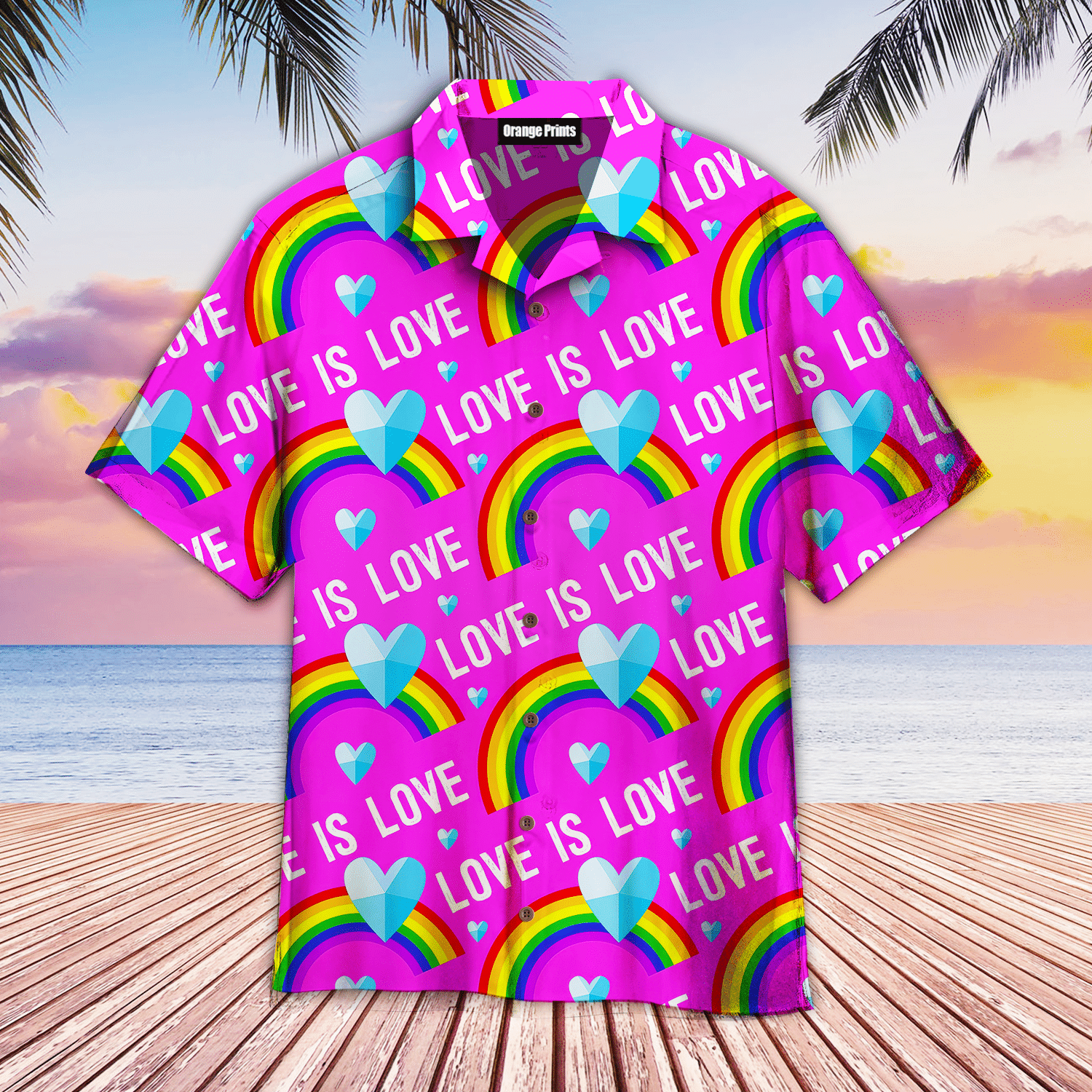 Love Is Love LGBT Rainbow Hawaiian Shirt
