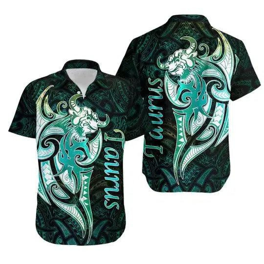 Love New Zealand Shirt - Taurus zodiac Mix Polynesian Tattoo Hawaiian Shirt