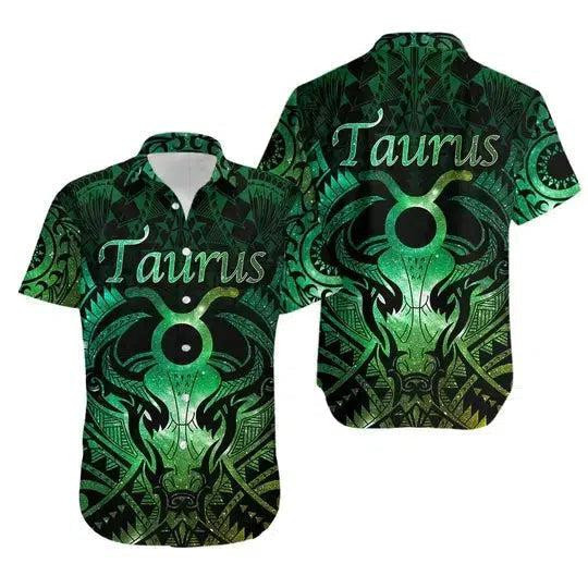 Love New Zealand Taurus Zodiac With Symbol Mix Polynesian Tattoo Hawaiian Shirt