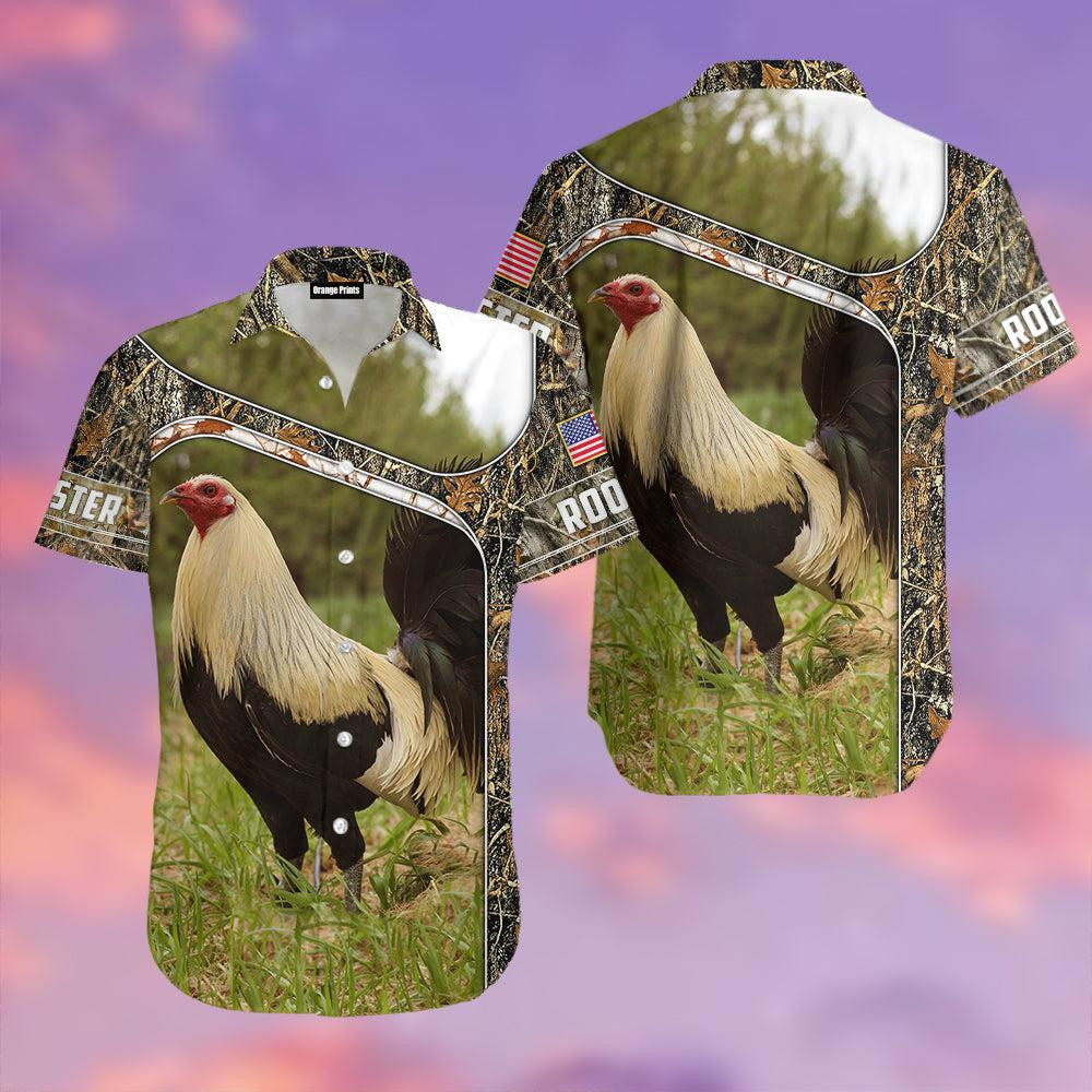 Love Rooster Camouflage Cool Hawaiian Shirt