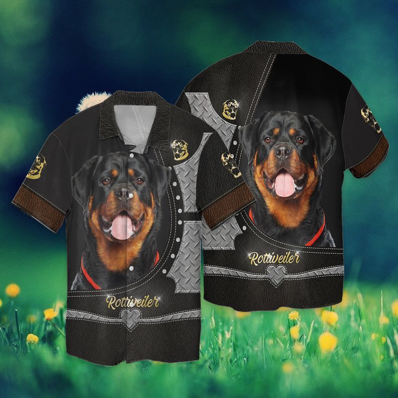 Love Rottweiler Dog Hawaiian Shirt