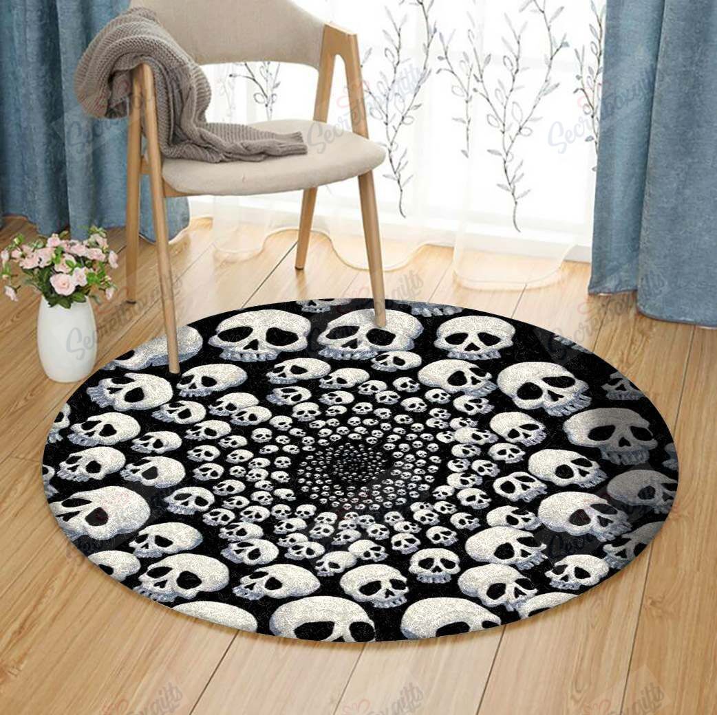 Love Skull Round Rug Carpet Bedroom Livingroom Home Decor