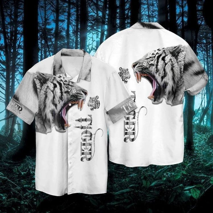 Love White Tiger Hawaiian Shirt