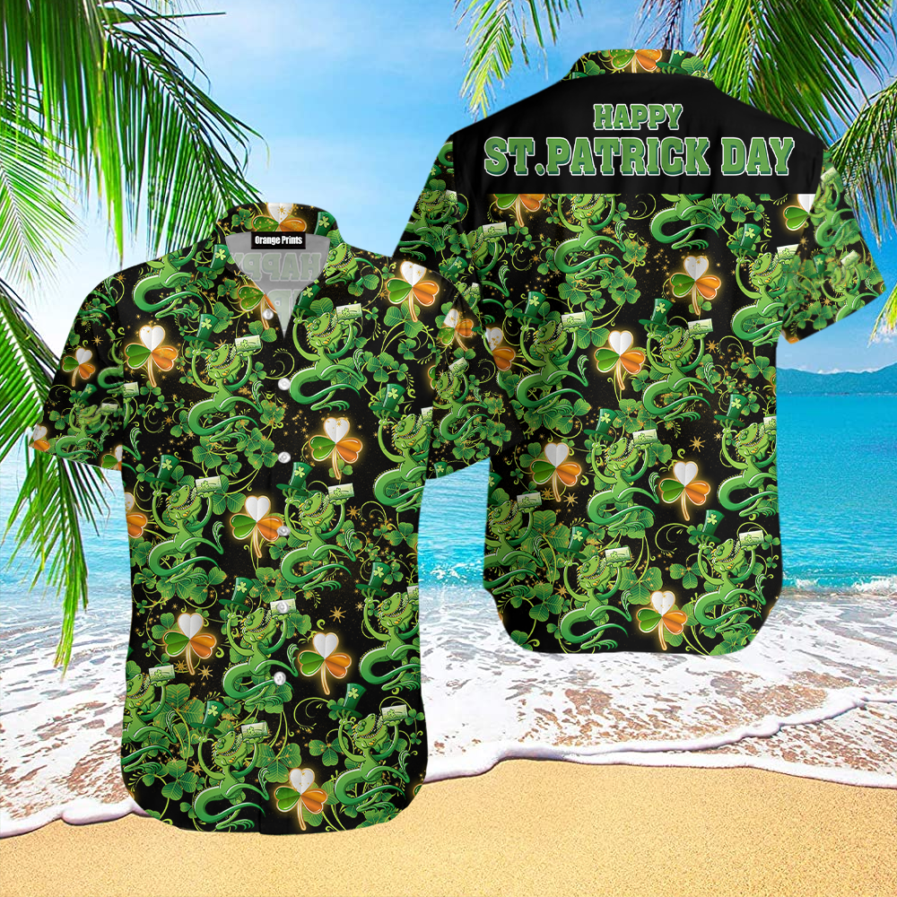 Lucky Clover Irish St Patricks Day Hawaiian Shirt