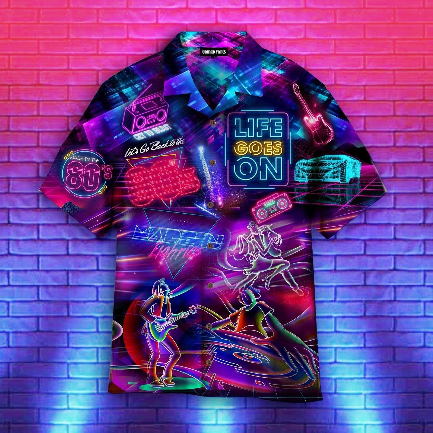 Made In The 80's Music Neon Vintage 80s Hawaiian Shirt