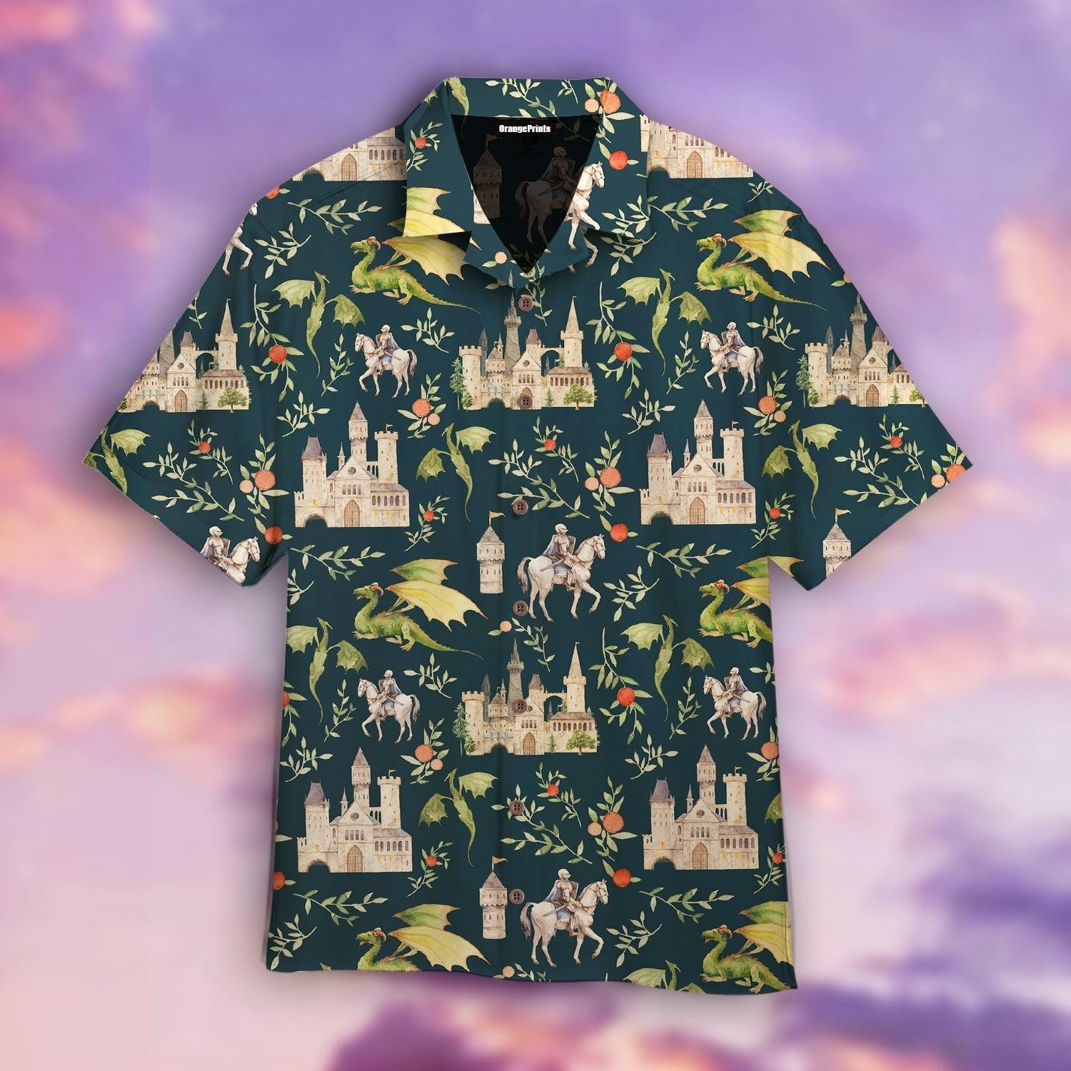 Magic Kingdom Castle Dragon Knights Hawaiian Shirt