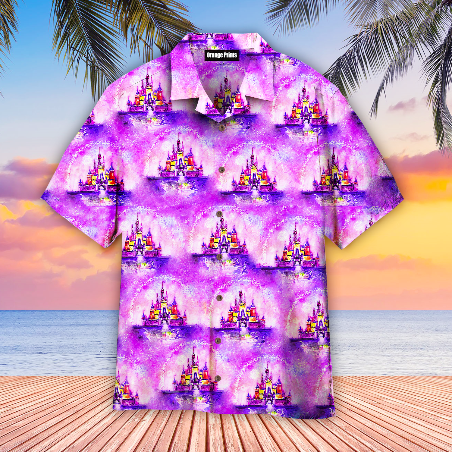 Magic Kingdom Purple Hawaiian Shirt