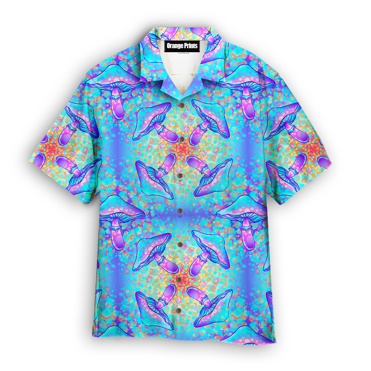 Magic Mushrooms 60s Hippie Colorful Hawaiian Shirt