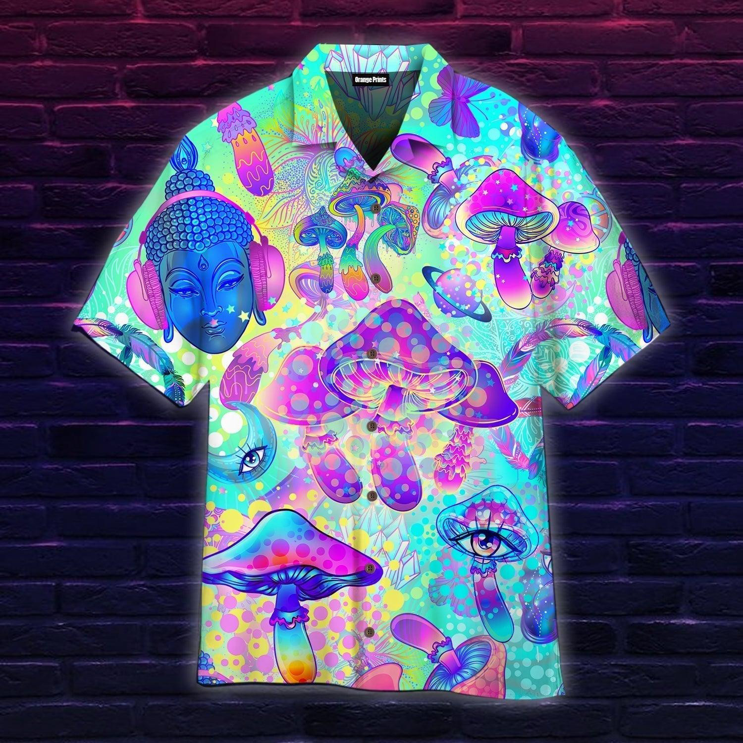 Magic Mushrooms Psychedelic Hallucination Hawaiian Shirt