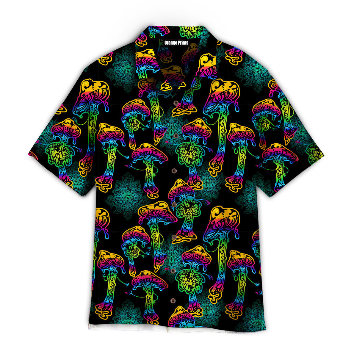Magic Psychedelic Neon Mushroom Hawaiian Shirt