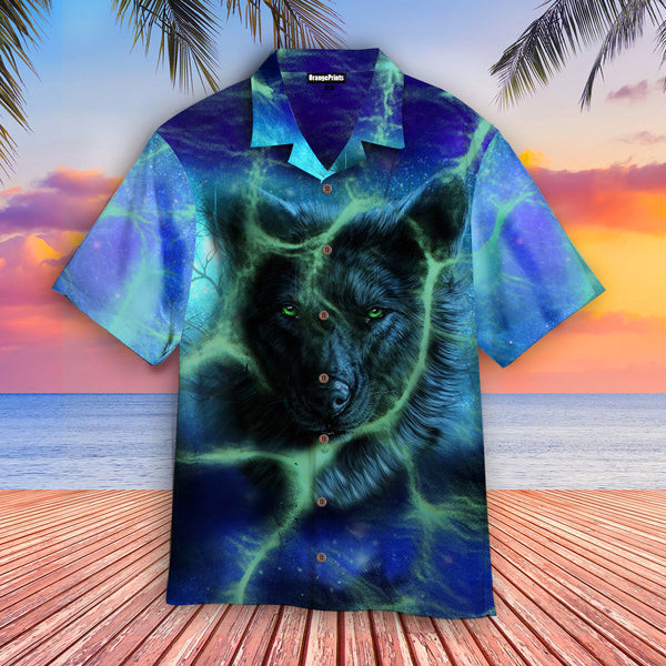 Magical Wolf Blue Hawaiian Shirt