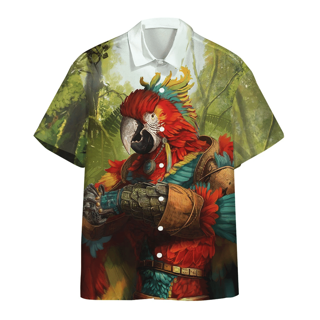 Majestic Parrot Warrior Hawaiian Shirt